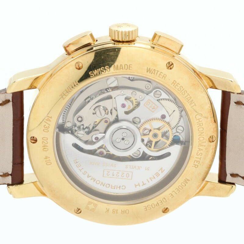 【仮】ゼニス【ZENITH】クロノマスタートリプルカレンダームーンフェイズ14/30.0240.410メンズシルバーK18イエローゴールド腕時計時計CHRONOMASTERTRIPLECALENDARMOONPHASESILVERK18YG【中古】