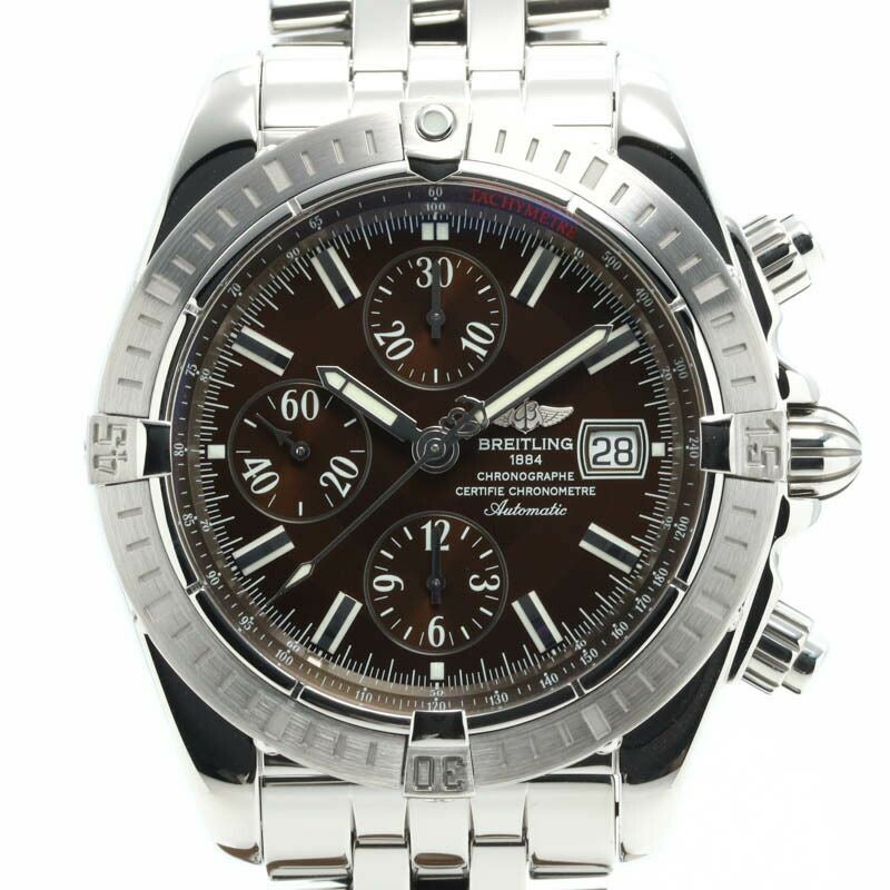 【仮】ブライトリング【BREITLING】クロノマットエボリューションA13356(A156Q25PA)メンズブラウンステンレススティール腕時計時計BROWNSS【中古】