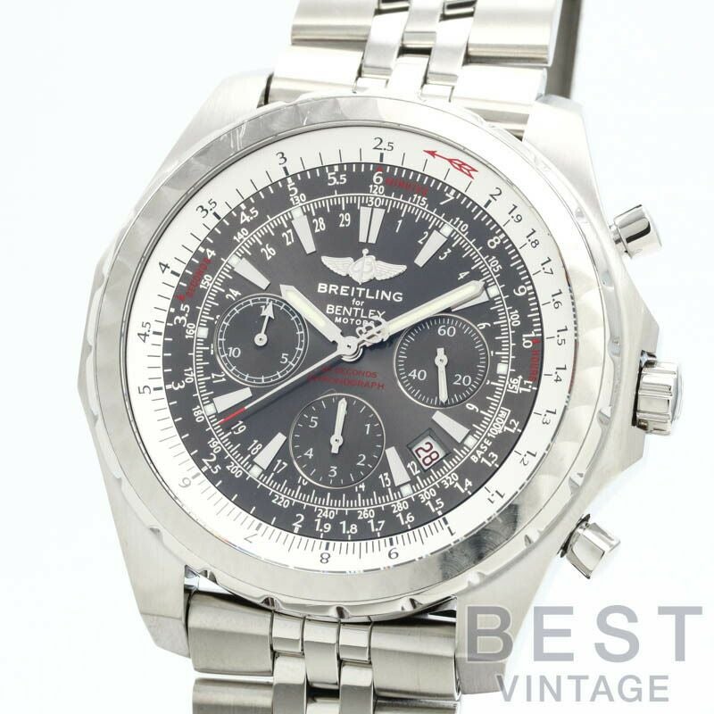 BREITLING ブライトリング ベントレー モーターズ Tスピード A25363 クロノグラフ デイト 100m防水 グレー SS ステンレス メンズ 自動巻き【自社保証6ヶ月】【腕時計】【中古】 中古】BREITLING BENTLEY MOTORS T SPEED ブライトリング ベントレー