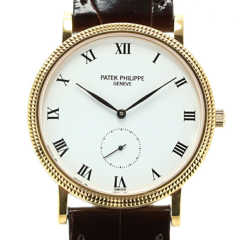 【仮】パテックフィリップ【PATEKPHILIPPE】カラトラバ3919J-001メンズホワイトK18イエローゴールド腕時計時計CALATRAVAWHITEK18YG【中古】