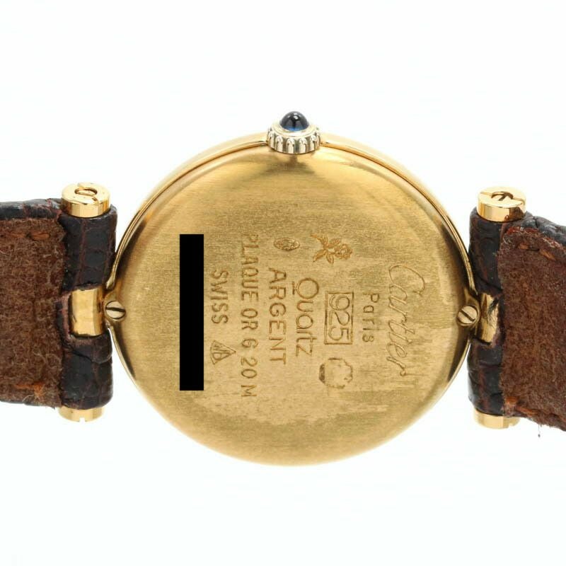 【仮】カルティエ【CARTIER】マストヴァンドーム-レディースレッドシルバー925/金メッキ腕時計時計MUSTVENDOMEREDGF【中古】