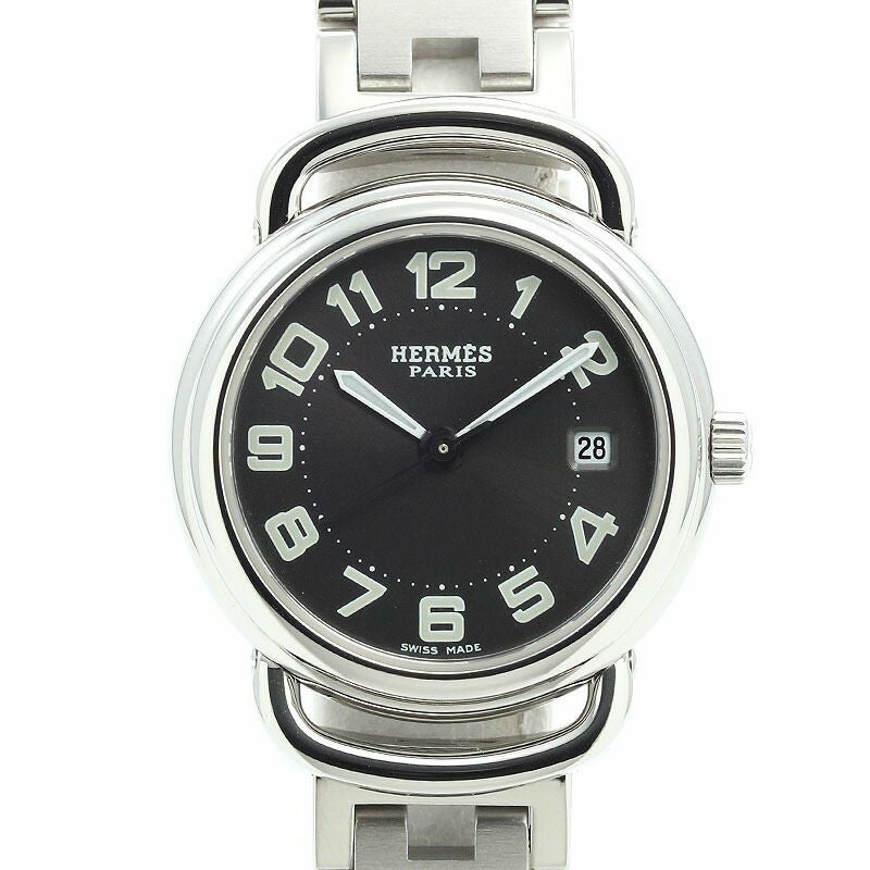 【仮】エルメス【HERMES】プルマンPU2.210レディースブラックステンレススティール腕時計時計PULLMANBLACKSS【中古】