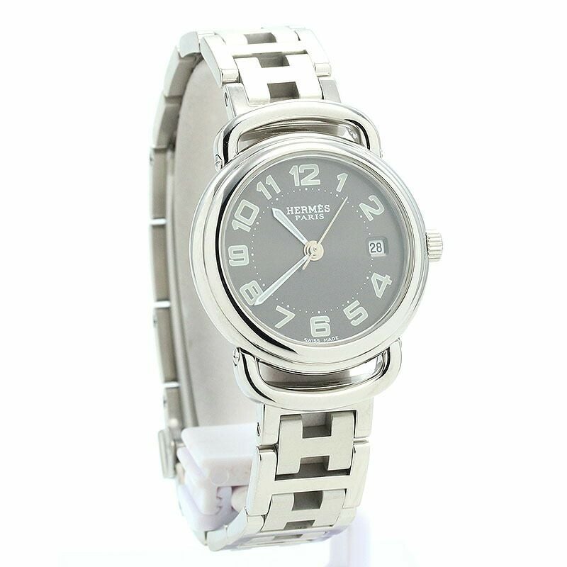 【仮】エルメス【HERMES】プルマンPU2.210レディースブラックステンレススティール腕時計時計PULLMANBLACKSS【中古】