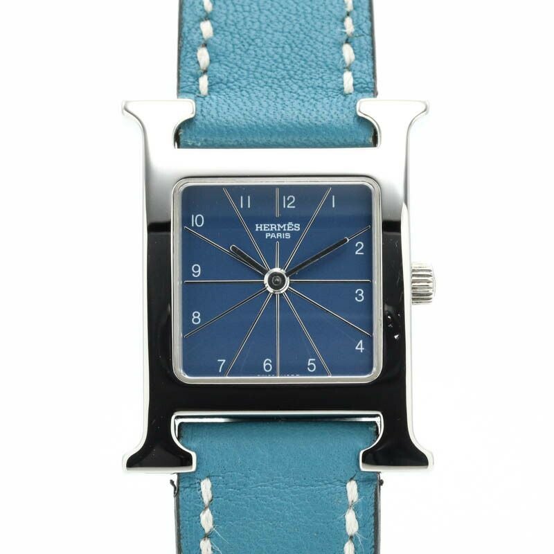 【仮】エルメス【HERMES】HウォッチHH1.210レディースブルーステンレススティール腕時計時計HWATCHBLUESS【中古】