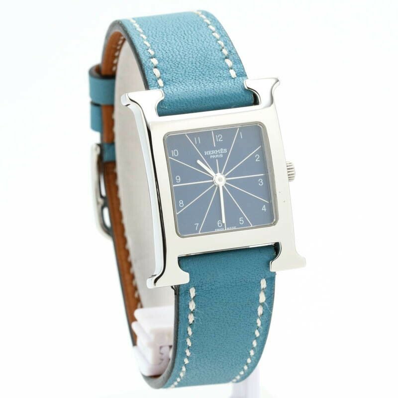 【仮】エルメス【HERMES】HウォッチHH1.210レディースブルーステンレススティール腕時計時計HWATCHBLUESS【中古】