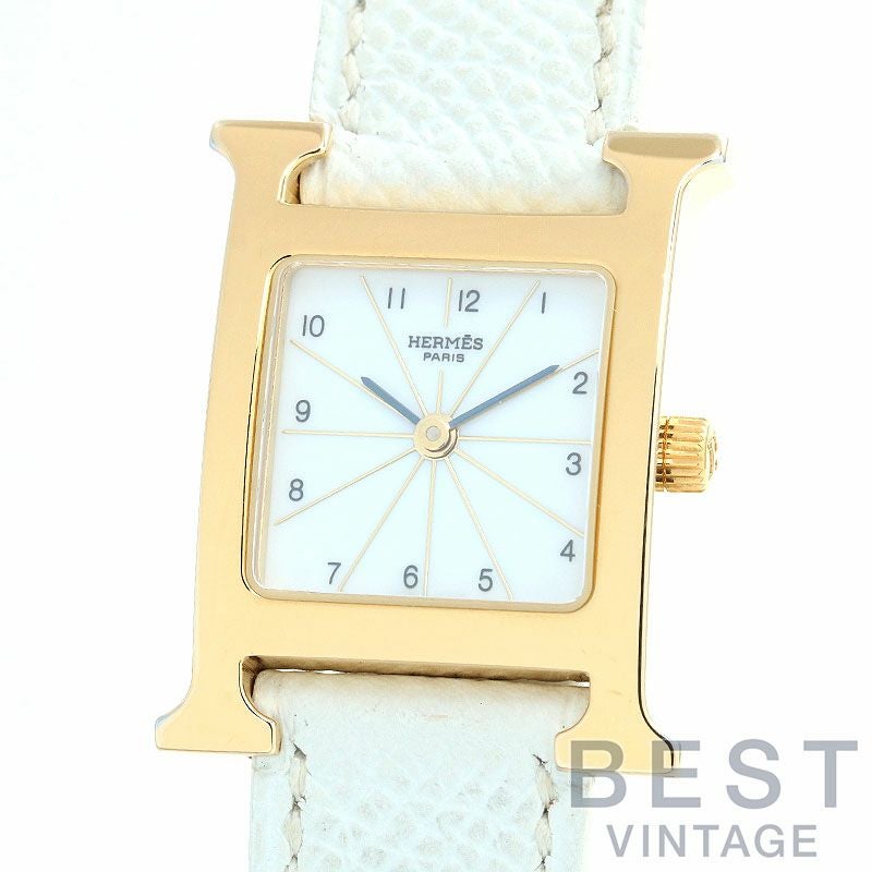HERMES エルメス Hウォッチ HH1.201 レディース 作動品 エルメス Hウォッチ HH1.201 ホワイト レディース 時計 【中古