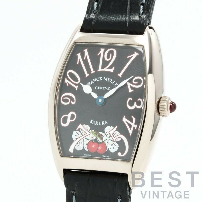 【仮】フランク・ミュラー【FRANCKMULLER】トノーカーベックス1752QZSAKURAレディースブラックK18ホワイトゴールド腕時計時計TONNEAUCURVEXBLACKK18WG【中古】