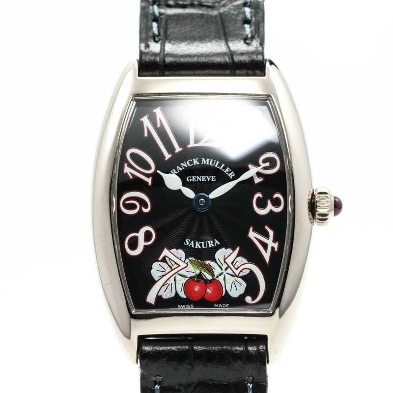 【仮】フランク・ミュラー【FRANCKMULLER】トノーカーベックス1752QZSAKURAレディースブラックK18ホワイトゴールド腕時計時計TONNEAUCURVEXBLACKK18WG【中古】