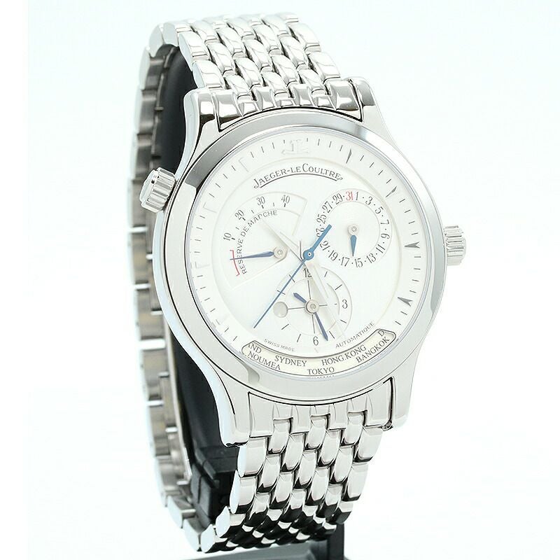 【仮】ジャガールクルト【JAEGER-LECOULTRE】マスタージオグラフィークQ1428120(142.8.92)メンズシルバーステンレススティール腕時計時計MASTERGEOGRAPHICSILVERSS【中古】