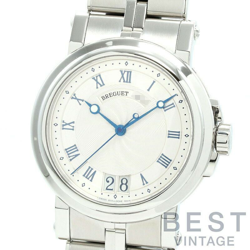【仮】ブレゲ【BREGUET】マリーン2ラージデイト5817ST/12/SV0メンズシルバーステンレススティール腕時計時計MARINEllLARGEDATESILVERSS【中古】