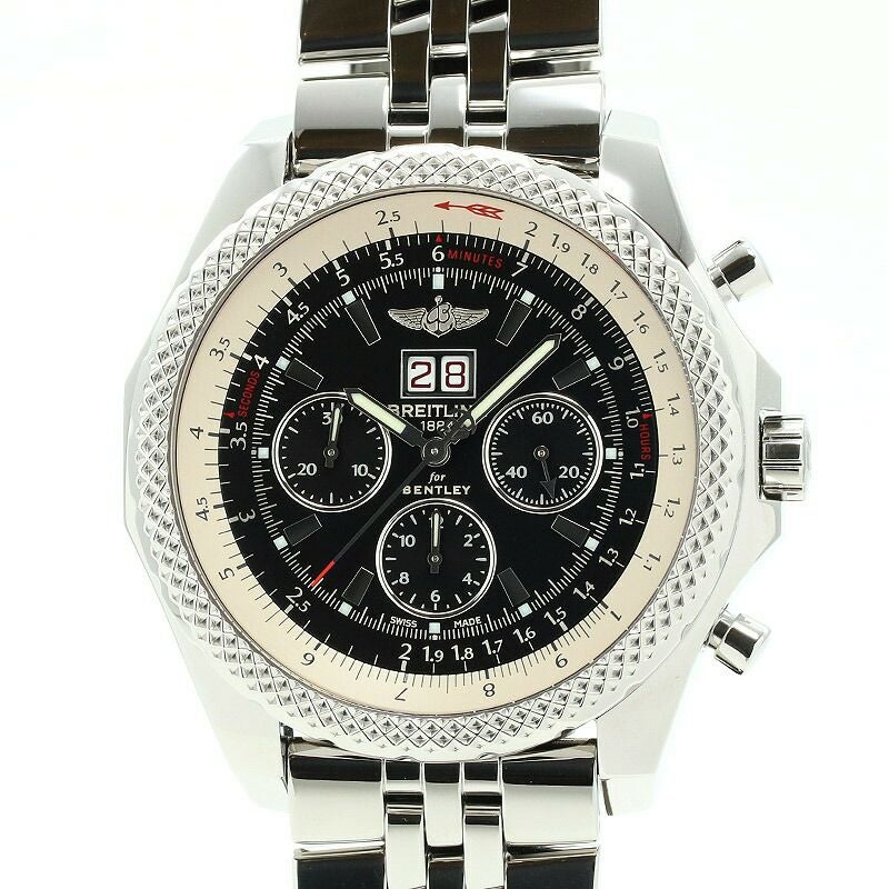 【仮】ブライトリング【BREITLING】ベントレー6.75スピードA44364(A444B59SP)メンズブラックステンレススティール腕時計時計BENTLEY6.75SPEEDBLACKSS【中古】