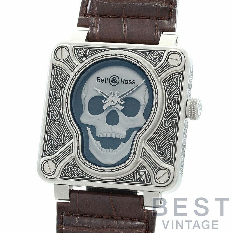 ビンテージ　スカル　髑髏　骸骨　インダストリアル　ドイツ　懐中時計　アンティーク 中古】BELL & ROSS BR 01-92 BURNING SKULL LIMITED EDITION OF 500