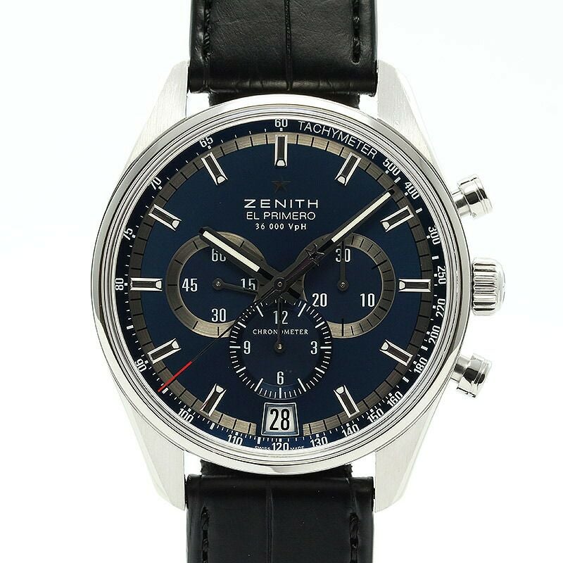 【仮】ゼニス【ZENITH】エルプリメロ36000VpHシャルルベルモトリビュート03.2041.400/51.C496メンズブルーステンレススティール腕時計時計ELPRIMEROCHARLESVERMOTTRIBUTEBLUESS【中古】