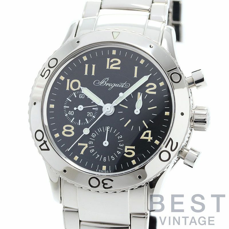 【仮】ブレゲ【BREGUET】アエロナバルタイプXX3800ST/92/SW9メンズブラックステンレススティール腕時計時計AERONAVALETYPEXXBLACKSS【中古】