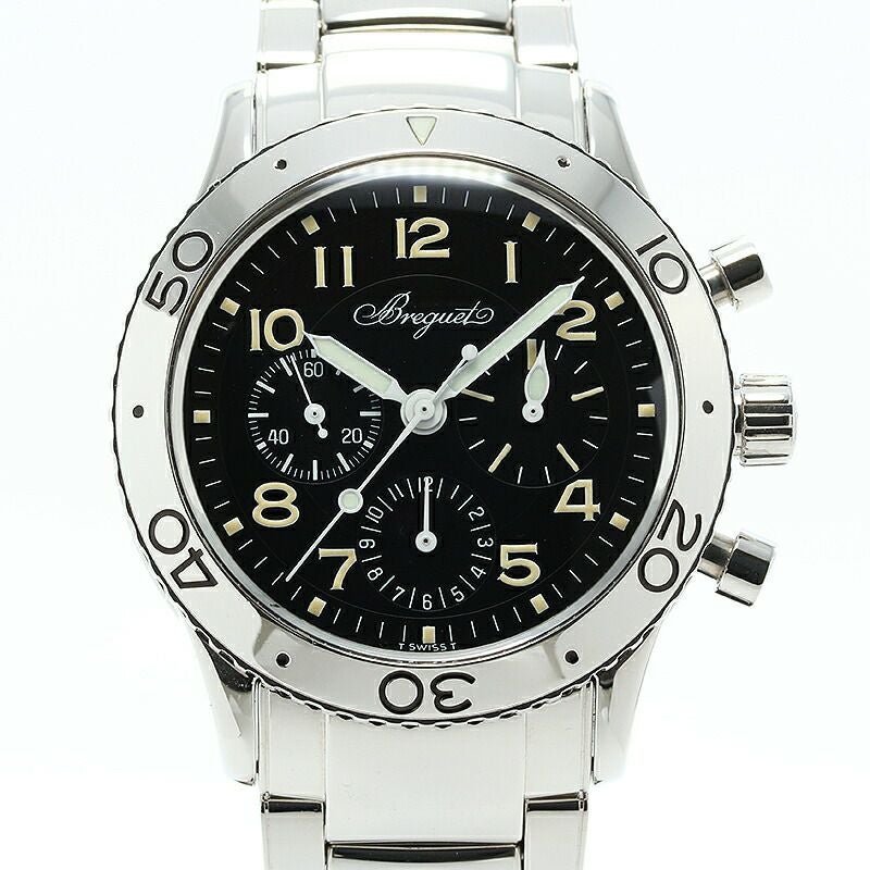 【仮】ブレゲ【BREGUET】アエロナバルタイプXX3800ST/92/SW9メンズブラックステンレススティール腕時計時計AERONAVALETYPEXXBLACKSS【中古】