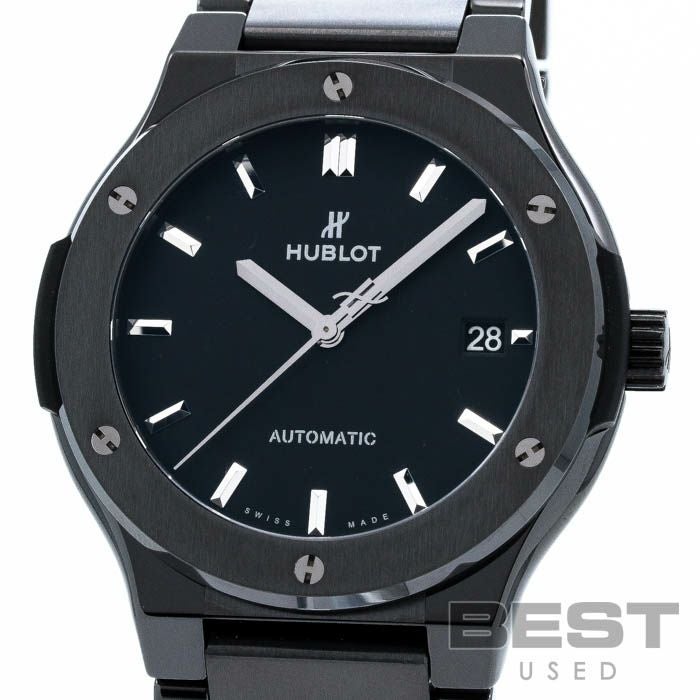 【仮】ウブロ【HUBLOT】クラシックフュージョンブラックマジック510.CM.1170.CMメンズブラックセラミック腕時計時計CLASSICFUSIONBLACKMAGICBLACKCE【中古】