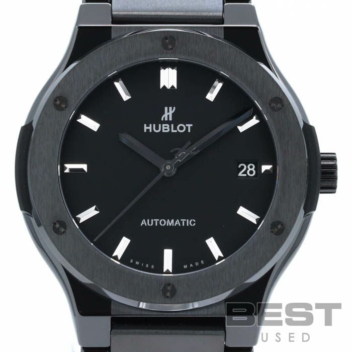 【仮】ウブロ【HUBLOT】クラシックフュージョンブラックマジック510.CM.1170.CMメンズブラックセラミック腕時計時計CLASSICFUSIONBLACKMAGICBLACKCE【中古】