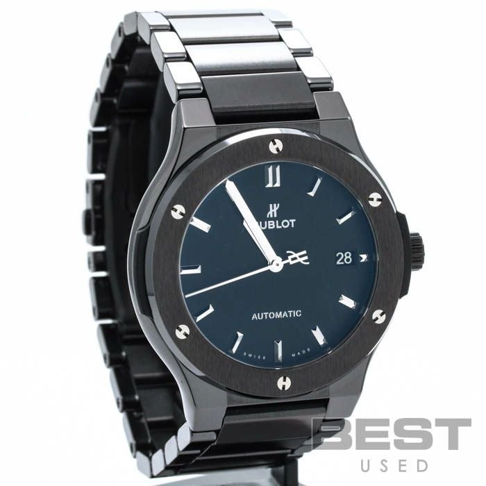 【仮】ウブロ【HUBLOT】クラシックフュージョンブラックマジック510.CM.1170.CMメンズブラックセラミック腕時計時計CLASSICFUSIONBLACKMAGICBLACKCE【中古】