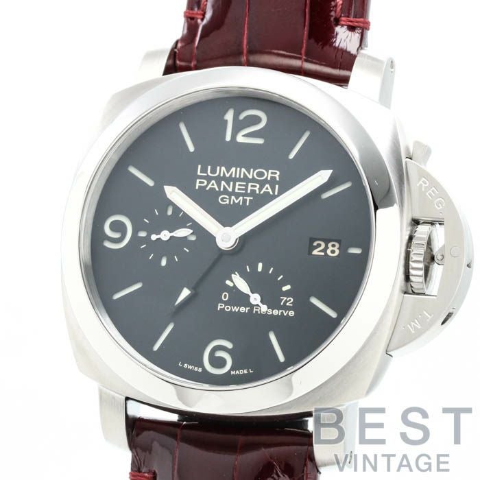 【仮】オフィチーネ・パネライ【OFFICINEPANERAI】ルミノール19503デイズGMTアッチャイオPAM00321(OP6902)メンズブラックステンレススティール腕時計時計LUMINOR19503DAYSGMTACCIAIOBLACKSS【中古】