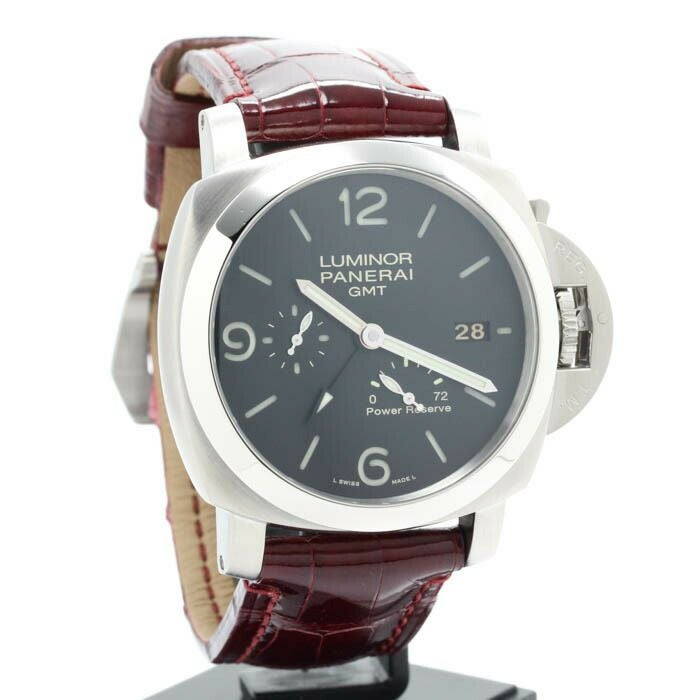 【仮】オフィチーネ・パネライ【OFFICINEPANERAI】ルミノール19503デイズGMTアッチャイオPAM00321(OP6902)メンズブラックステンレススティール腕時計時計LUMINOR19503DAYSGMTACCIAIOBLACKSS【中古】