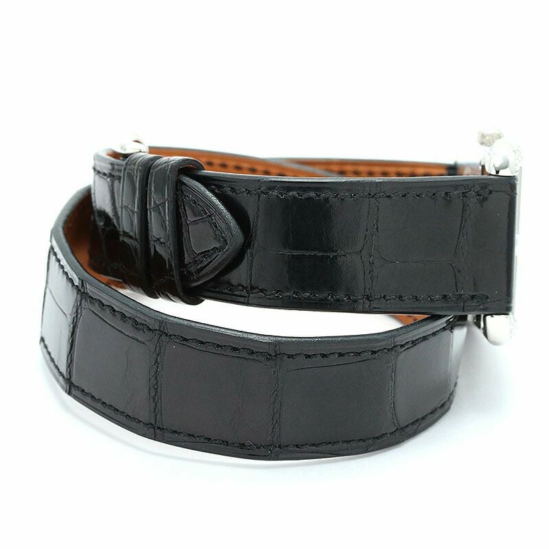 【仮】エルメス【HERMES】ケープコッドドゥブルトゥールCC3.730(W047692WW00)レディースブラックステンレススティール腕時計時計CAPECODDOUBLETOURBLACKSS【中古】