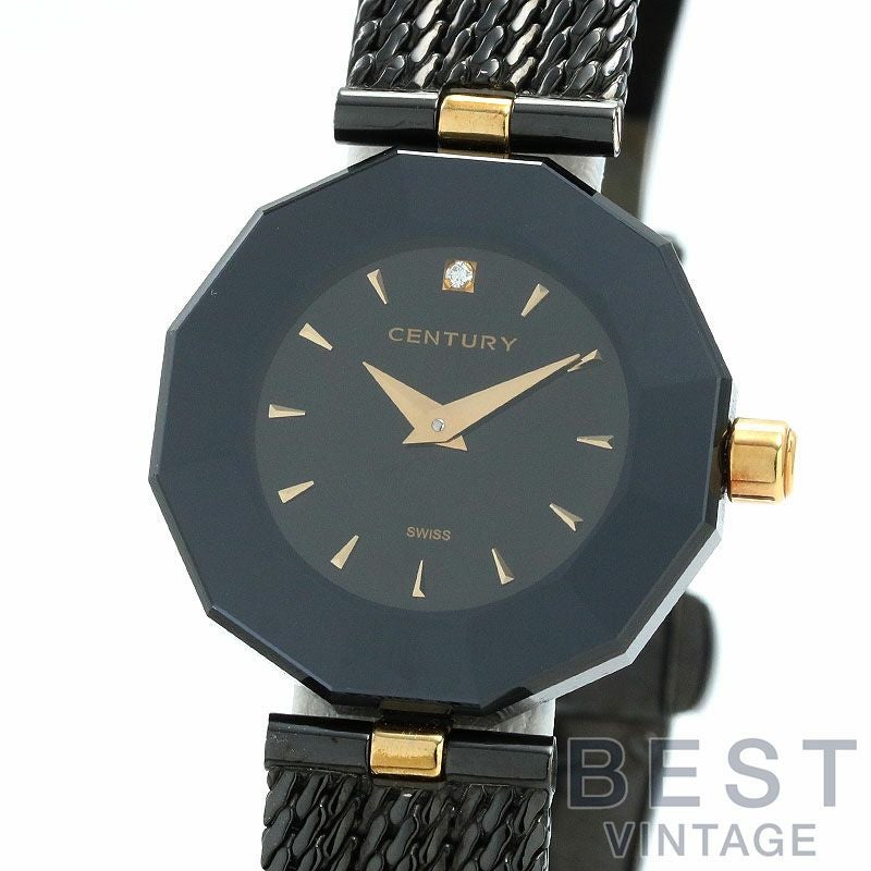 【仮】センチュリー【CENTURY】プライムタイム-レディースブラックステンレススティール腕時計時計PRIMETIMEBLACKSS【中古】
