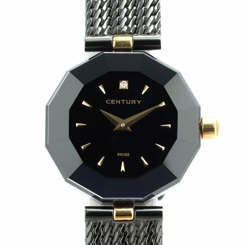 【仮】センチュリー【CENTURY】プライムタイム-レディースブラックステンレススティール腕時計時計PRIMETIMEBLACKSS【中古】