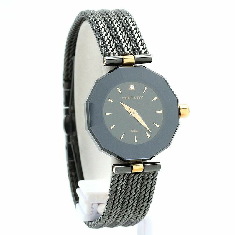 【仮】センチュリー【CENTURY】プライムタイム-レディースブラックステンレススティール腕時計時計PRIMETIMEBLACKSS【中古】