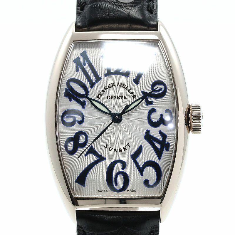 【仮】フランクミュラー【FRANCKMULLER】トノウカーベックスサンセット5850SCSUNSETメンズシルバーK18ホワイトゴールド腕時計時計CINTREECURVEXSUNSET/TONNEAUCURVEXSUNSETSILVERK18WG【中古】