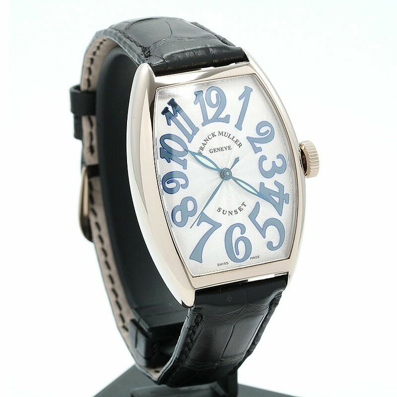 【仮】フランクミュラー【FRANCKMULLER】トノウカーベックスサンセット5850SCSUNSETメンズシルバーK18ホワイトゴールド腕時計時計CINTREECURVEXSUNSET/TONNEAUCURVEXSUNSETSILVERK18WG【中古】