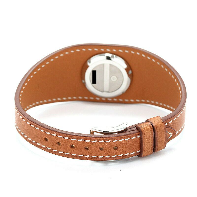 HERMES エルメス ウォッチ フォーブル マンシェット SS/革 FG2.110 腕時計
 ステンレス /レザー  エトゥープ T刻印 クオーツ ホワイト文字盤 レディース【中古】 HERMES（エルメス） [中古] フォーブルマンシェット FG2.110 クォーツ