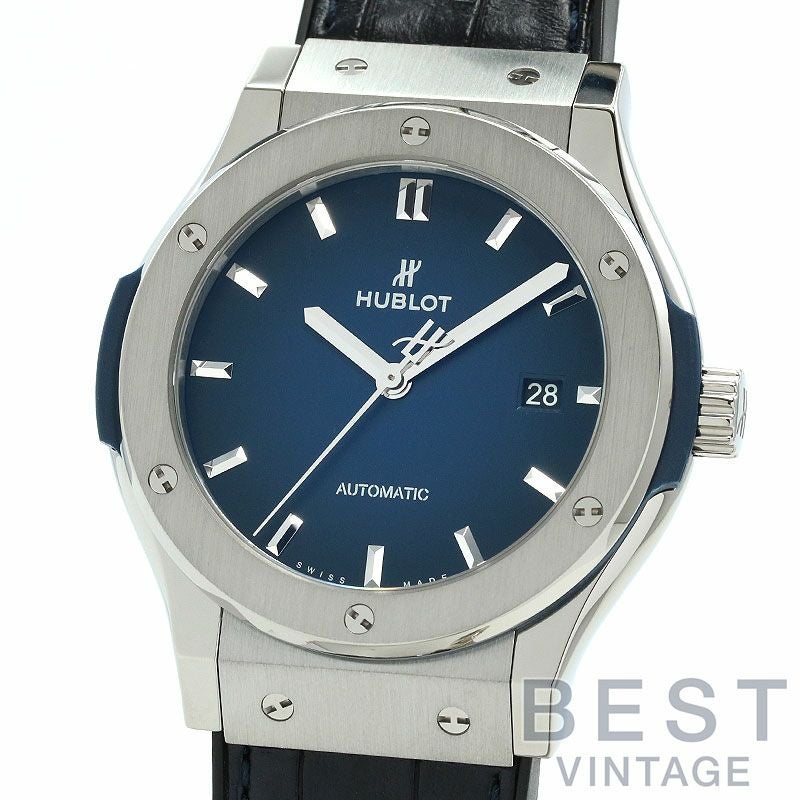 【仮】ウブロ【HUBLOT】クラシックフュージョンチタニウムディープブルー日本限定542.NX.6670.LR.JPN18メンズディープブルーチタン腕時計時計CLASSICFUSIONTITANIUMDEEPBLUEDEEPBLUETI【中古】