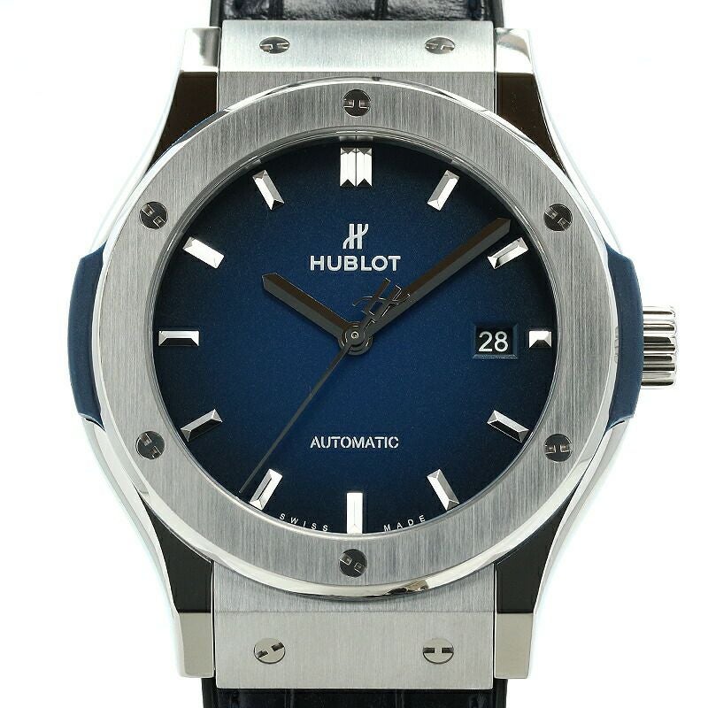 【仮】ウブロ【HUBLOT】クラシックフュージョンチタニウムディープブルー日本限定542.NX.6670.LR.JPN18メンズディープブルーチタン腕時計時計CLASSICFUSIONTITANIUMDEEPBLUEDEEPBLUETI【中古】