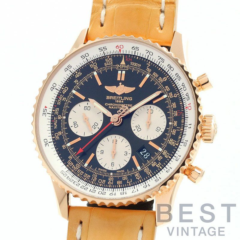 【仮】ブライトリング【BREITLING】ナビタイマー01RB0120(R022B49WBA)メンズブラック/シルバーK18ピンクゴールド腕時計時計NAVITIMER01BLACK/SILVERK18PG【中古】
