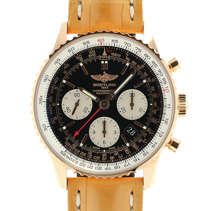 【仮】ブライトリング【BREITLING】ナビタイマー01RB0120(R022B49WBA)メンズブラック/シルバーK18ピンクゴールド腕時計時計NAVITIMER01BLACK/SILVERK18PG【中古】