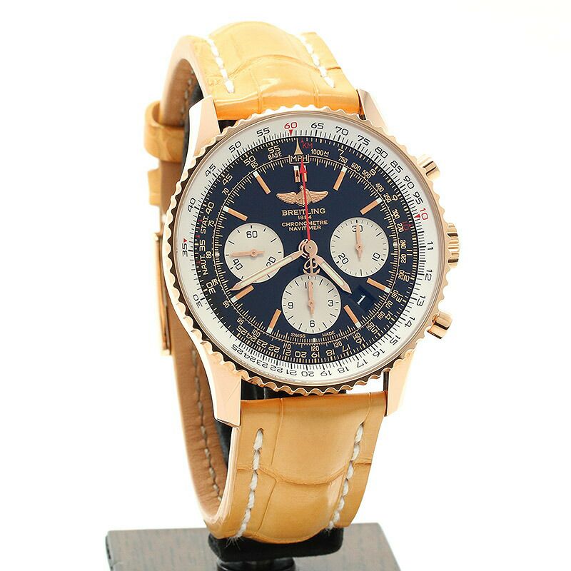 【仮】ブライトリング【BREITLING】ナビタイマー01RB0120(R022B49WBA)メンズブラック/シルバーK18ピンクゴールド腕時計時計NAVITIMER01BLACK/SILVERK18PG【中古】
