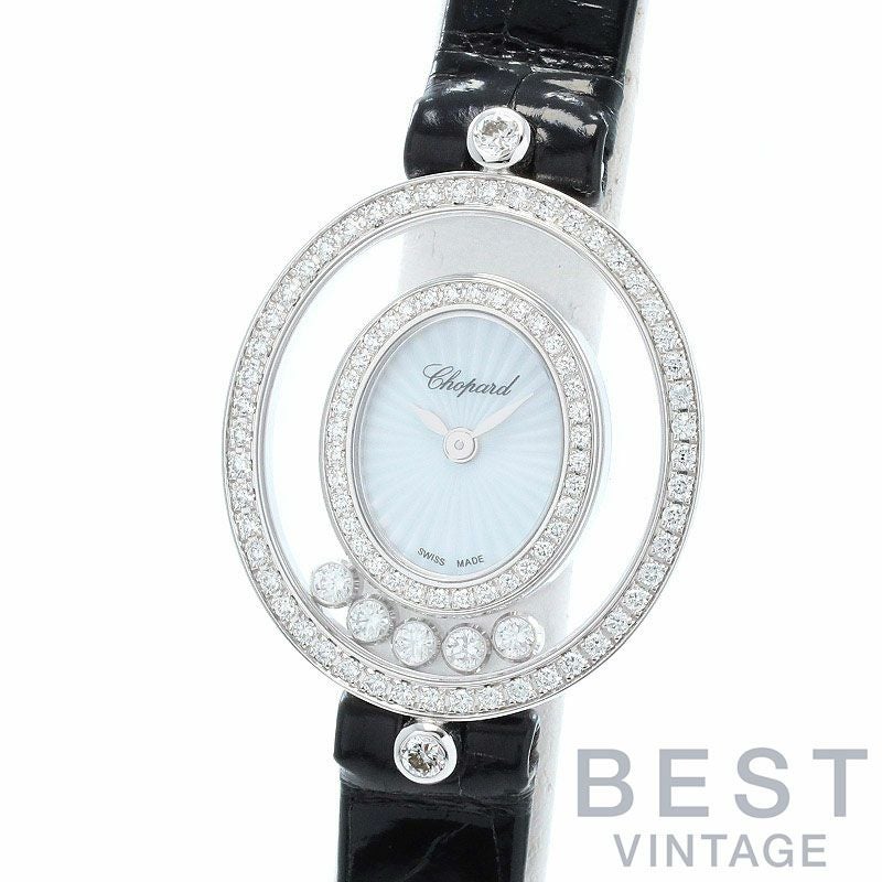 【仮】ショパール【CHOPARD】ハッピーダイヤモンドアイコン204292-1201レディースホワイトシェルK18ホワイトゴールド腕時計時計HAPPYDIAMONDSICONSWHITESHELLK18WG【中古】