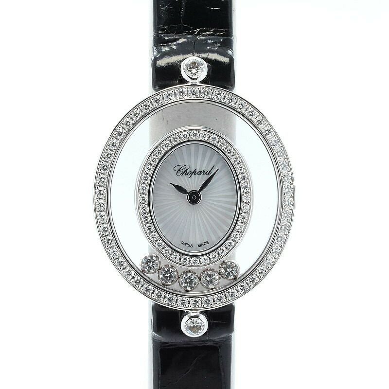 【仮】ショパール【CHOPARD】ハッピーダイヤモンドアイコン204292-1201レディースホワイトシェルK18ホワイトゴールド腕時計時計HAPPYDIAMONDSICONSWHITESHELLK18WG【中古】