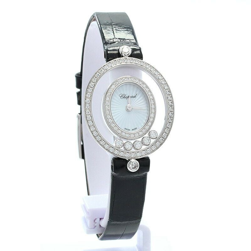 【仮】ショパール【CHOPARD】ハッピーダイヤモンドアイコン204292-1201レディースホワイトシェルK18ホワイトゴールド腕時計時計HAPPYDIAMONDSICONSWHITESHELLK18WG【中古】