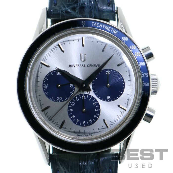 【仮】ユニバーサルジュネーブ【UNIVERSALGENEVE】コンパックス884.495/165メンズシルバーステンレススティール腕時計時計COMPAXSILVERSS【中古】