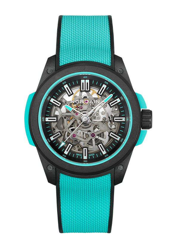 NORQAIN WILD ONE SKELETON 42MM TURQUOISE <br>ノルケイン ワイルドワン スケルトン 42MM ターコイズ <br>NNQ3000QBQ1AS/B007/3W1QBR.20BQ