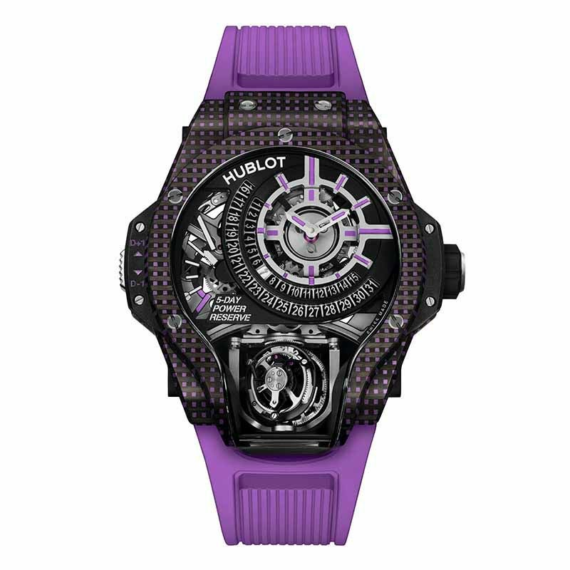 パープル猫　モールのW&Bテグー、フトアゴハイポゼロ、ホホベニウミウシ HUBLOT MP 09 TOURBILLON BI-AXIS 5 DAYS POWER RESERVE PURPLE 3D