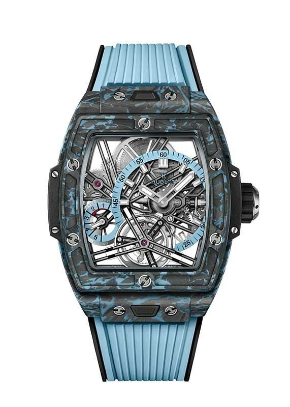HUBLOT SPIRIT OF BIG BANG TOURBILLON 5-DAY POWER RESERVE CARBON SKY BLUE <br>ウブロ スピリット オブ ビッグ・バン トゥールビヨン 5デイ パワーリザーブ カーボン スカイブルー <br>645.QL.5117.RX
