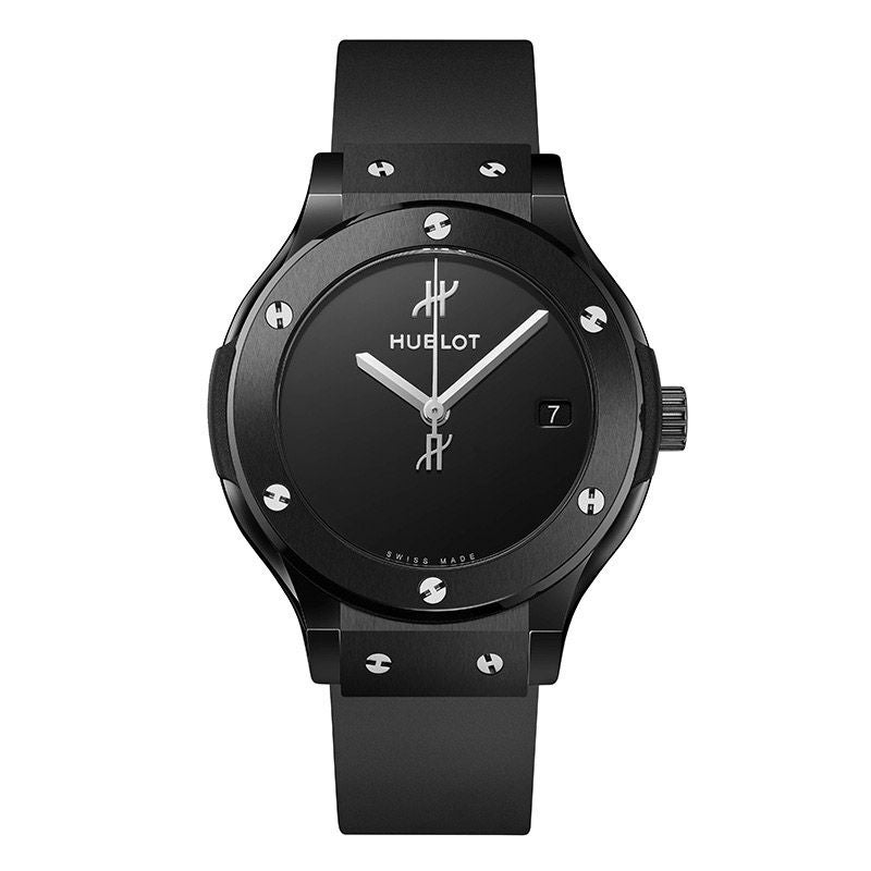 美品 HUBLOT ウブロ カフリンクス サークル ロゴ シルバー ブラック. HUBLOT CLASSIC FUSION ORIGINAL BLACK MAGIC ウブロ クラシック