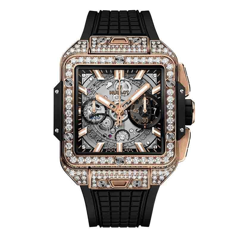 HUBLOT SQUARE BANG UNICO KING GOLD PAVE ウブロ スクエア・バン