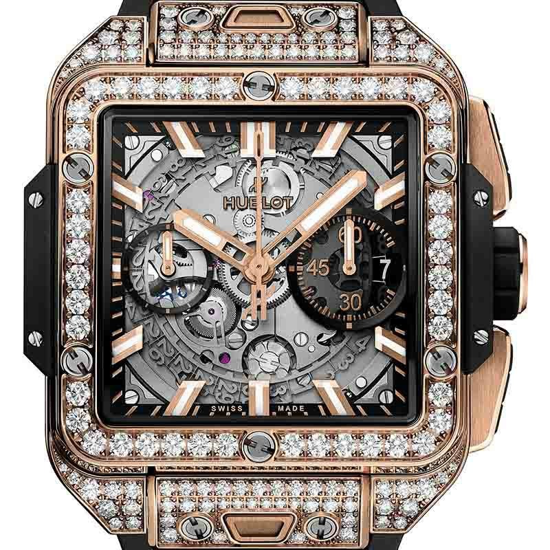 HUBLOT SQUARE BANG UNICO KING GOLD PAVE ウブロ スクエア・バン