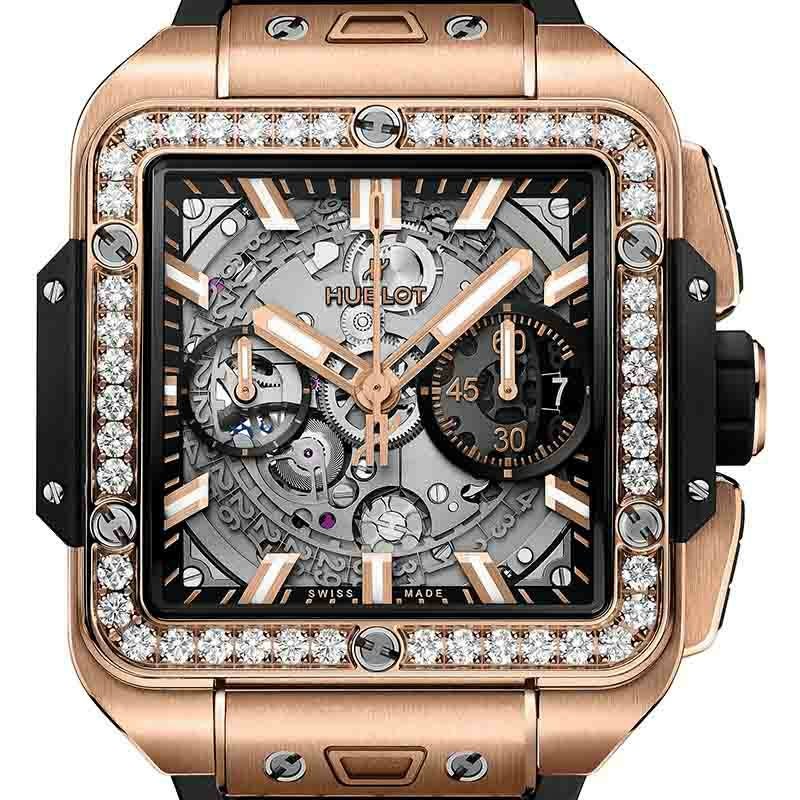 HUBLOT SQUARE BANG UNICO KING GOLD DIAMONDS ウブロ スクエア・バン