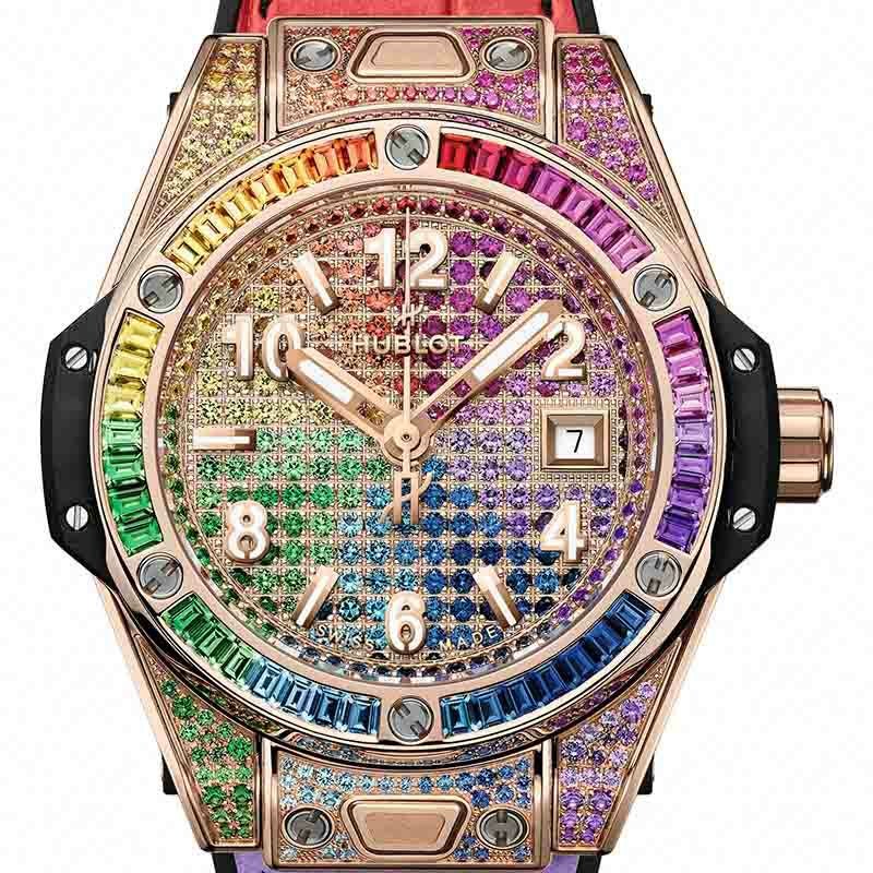 HUBLOT BIG BANG ONE CLICK KING GOLD RAINBOW <br>ウブロ ビッグ・バン ワンクリック キングゴールド レインボー <br>485.OX.9900.LR.0999