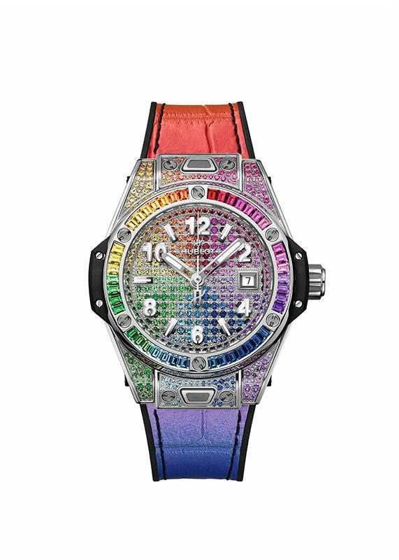 HUBLOT BIG BANG ONE CLICK STEEL RAINBOW <br>ウブロ ビッグ・バン ワンクリック スチール レインボー <br>485.SX.9900.LR.0999