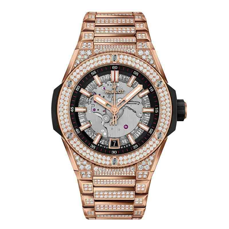 HUBLOT BIG BANG INTEGRATED TIME ONLY KING GOLD PAV&Eacute; <br>ウブロ ビッグ・バン インテグレーテッド タイムオンリー キングゴールド パヴェ <br>456.OX.0180.OX.3704